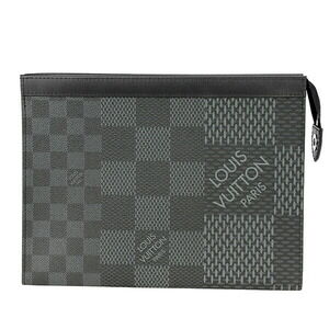 Louis Vuitton Clutch Shoulder Bag Graphite Black Pochette Voyage Gray